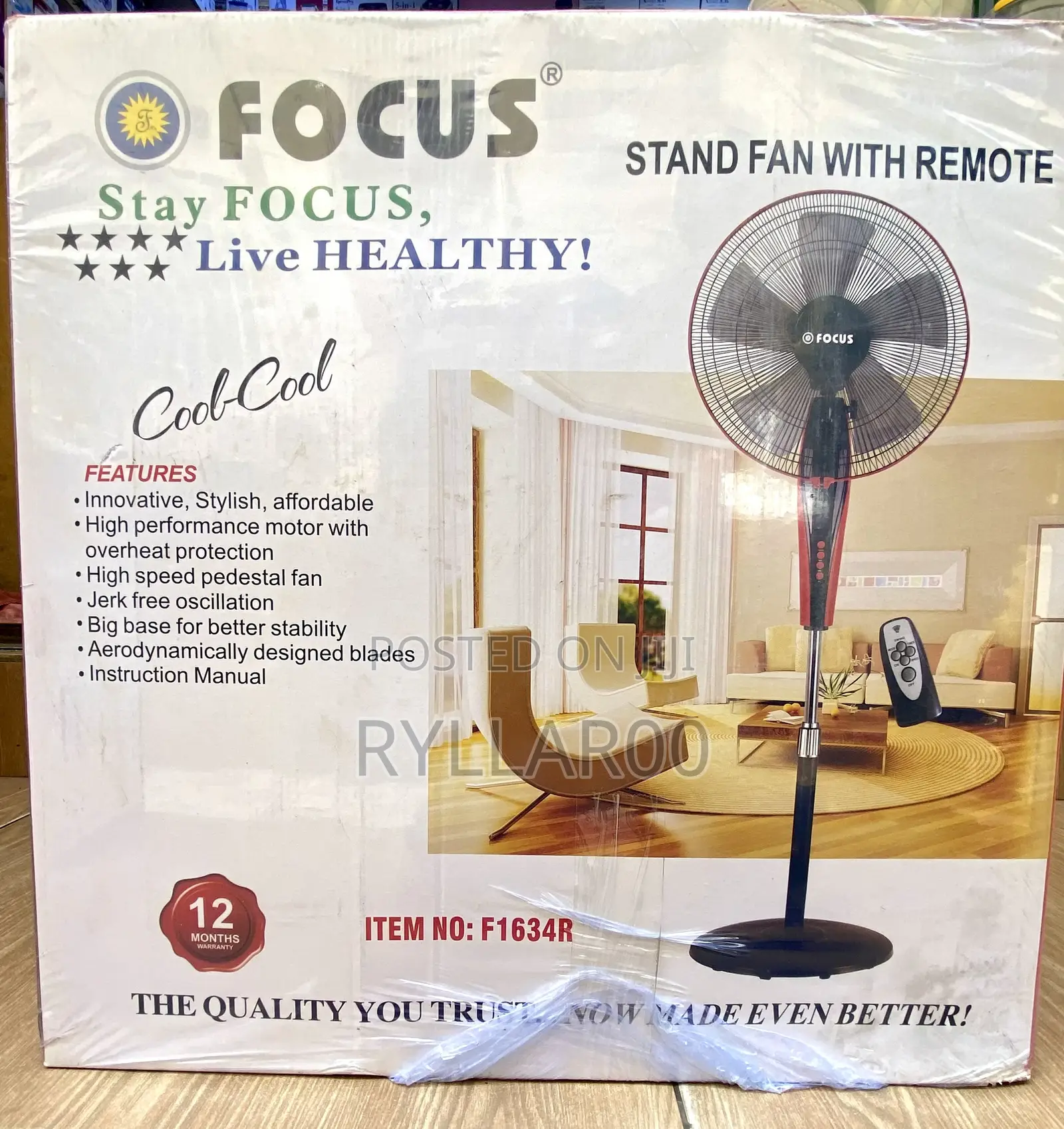 Focus Standing Fan Remote Control