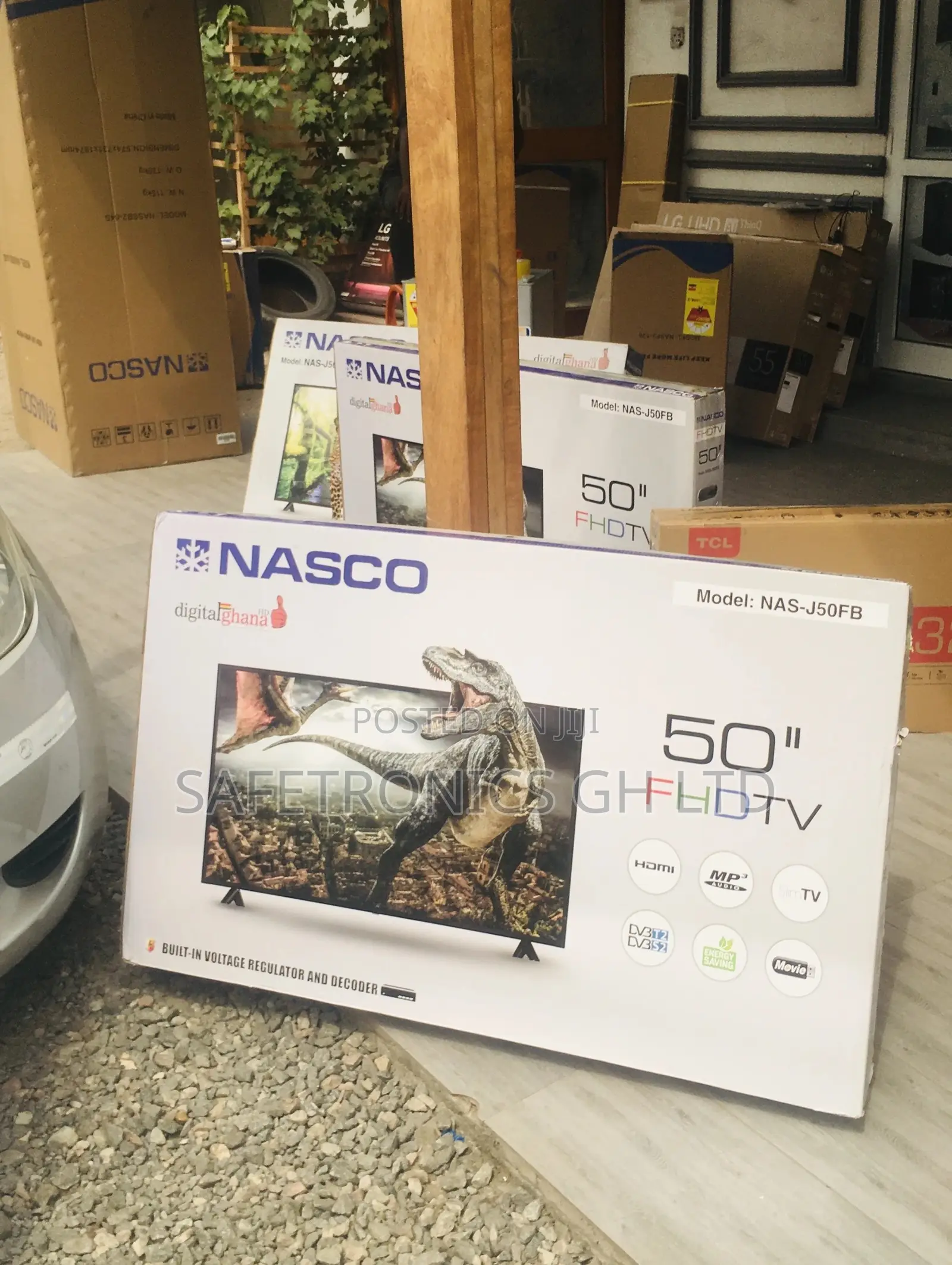 Digital Nasco Black Electric 50 Inches Glossy Full HD Tv