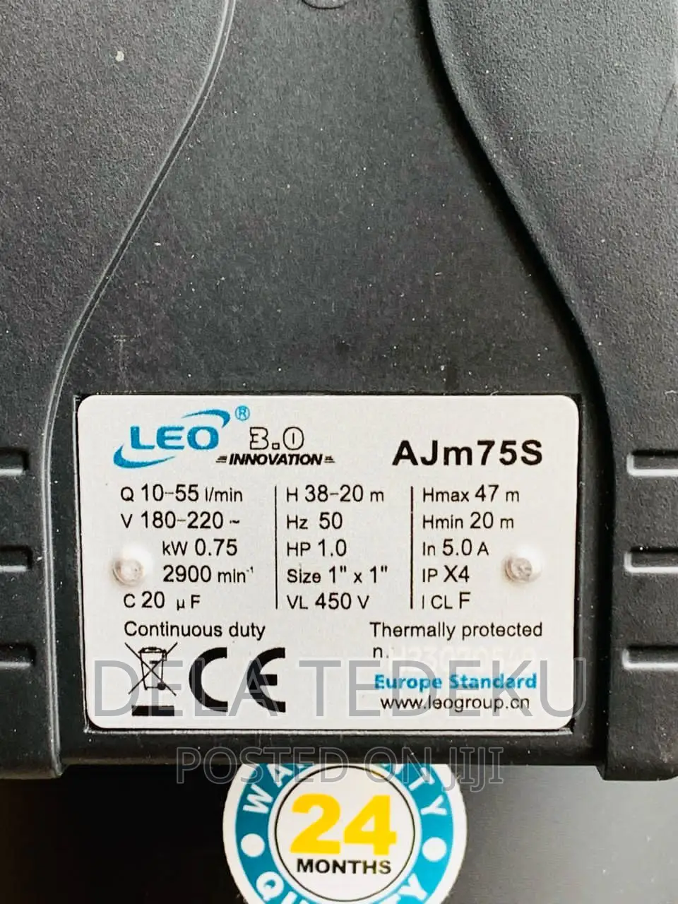 Leo 1.0hp Single Phase 230v 50hz Stainless Steel Water Pump