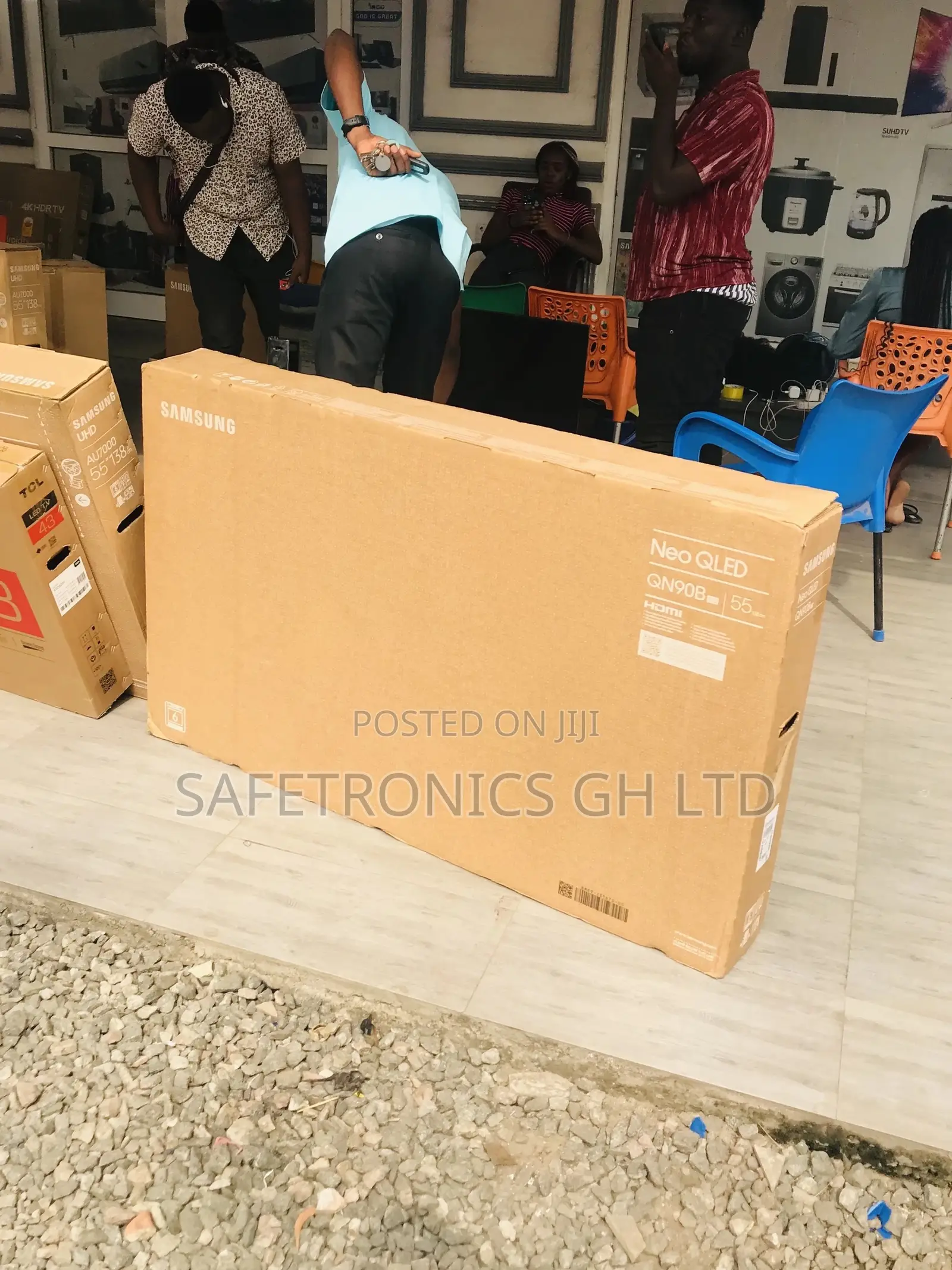 Smart Black Electric Samsung Glossy Qled QN90B 55 Inches