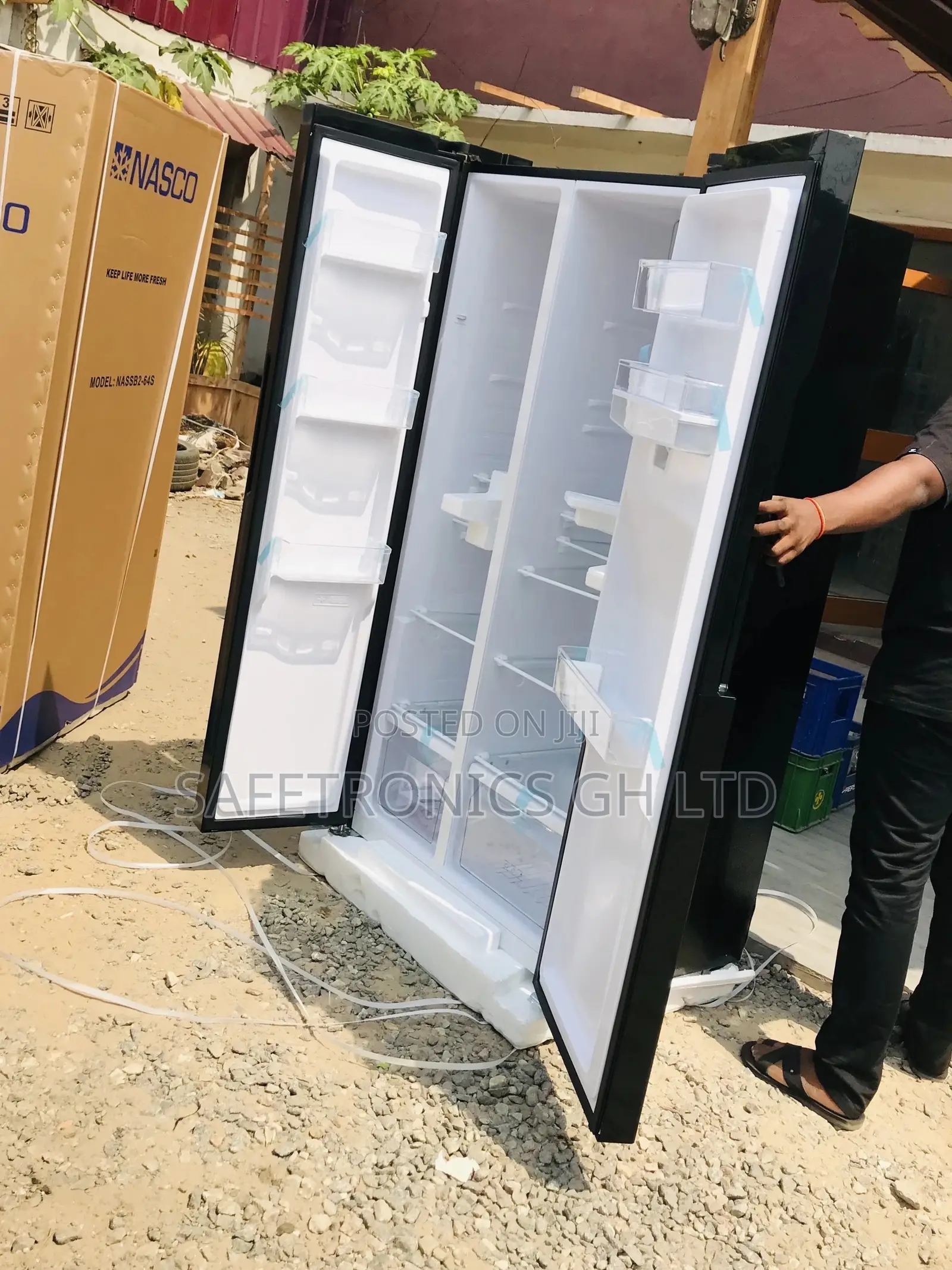 Side by Side Black 2 Doors Nass2b-64s Nasco Fridge