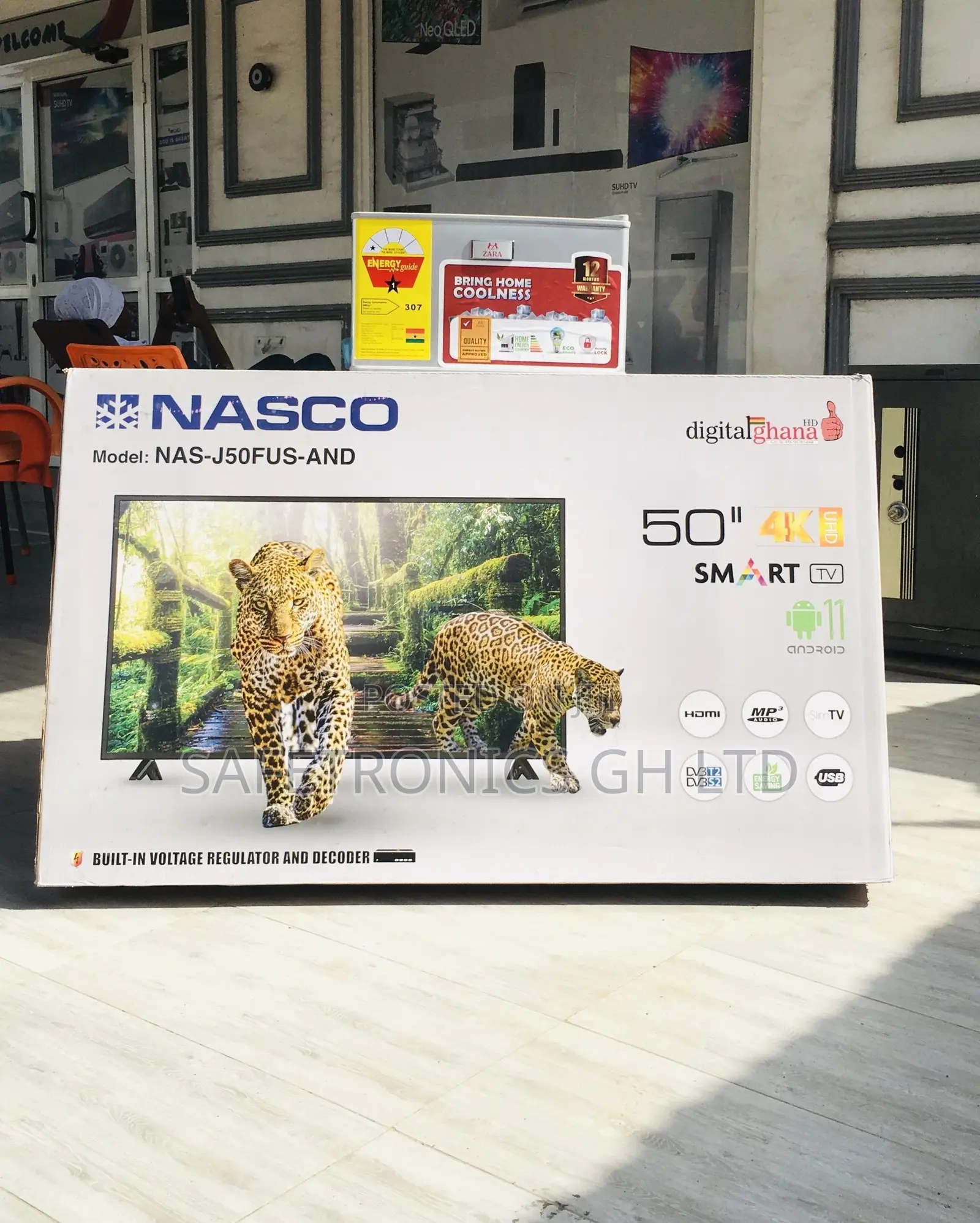 Glossy LED Smart Electric 50 Inches Nasco Black Tv