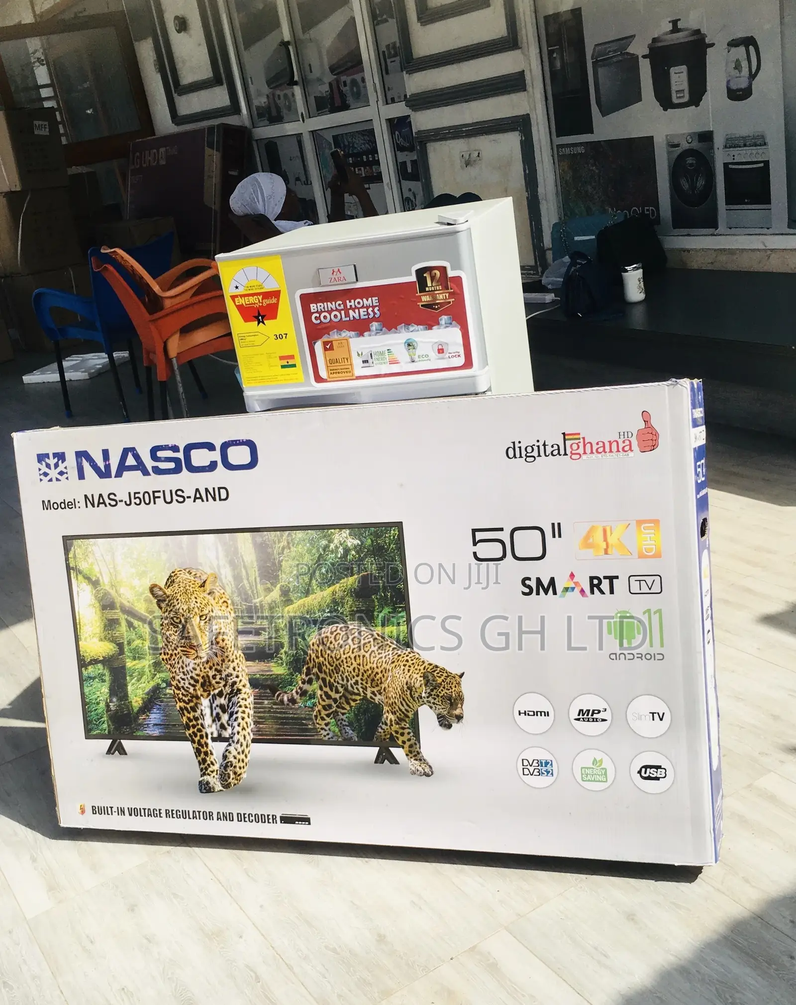 50 Inches Glossy LED Nasco Electric Smart Black Tv