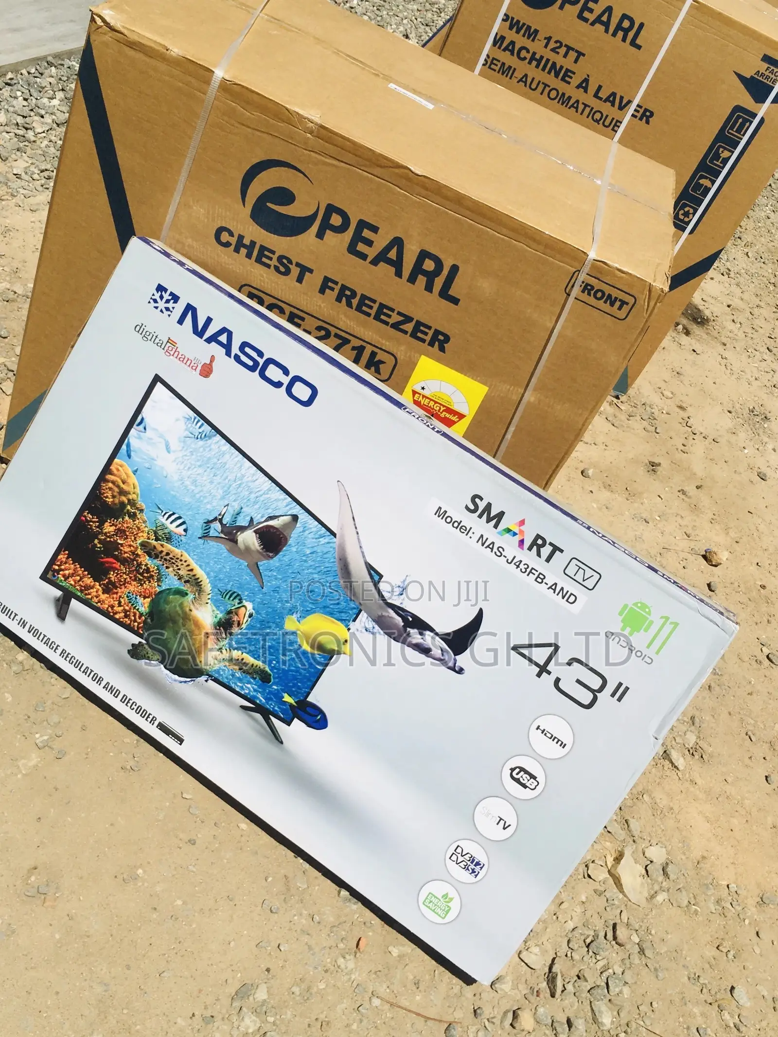 Nasco Black Electric Smart 43 Inches Glossy LED Tv