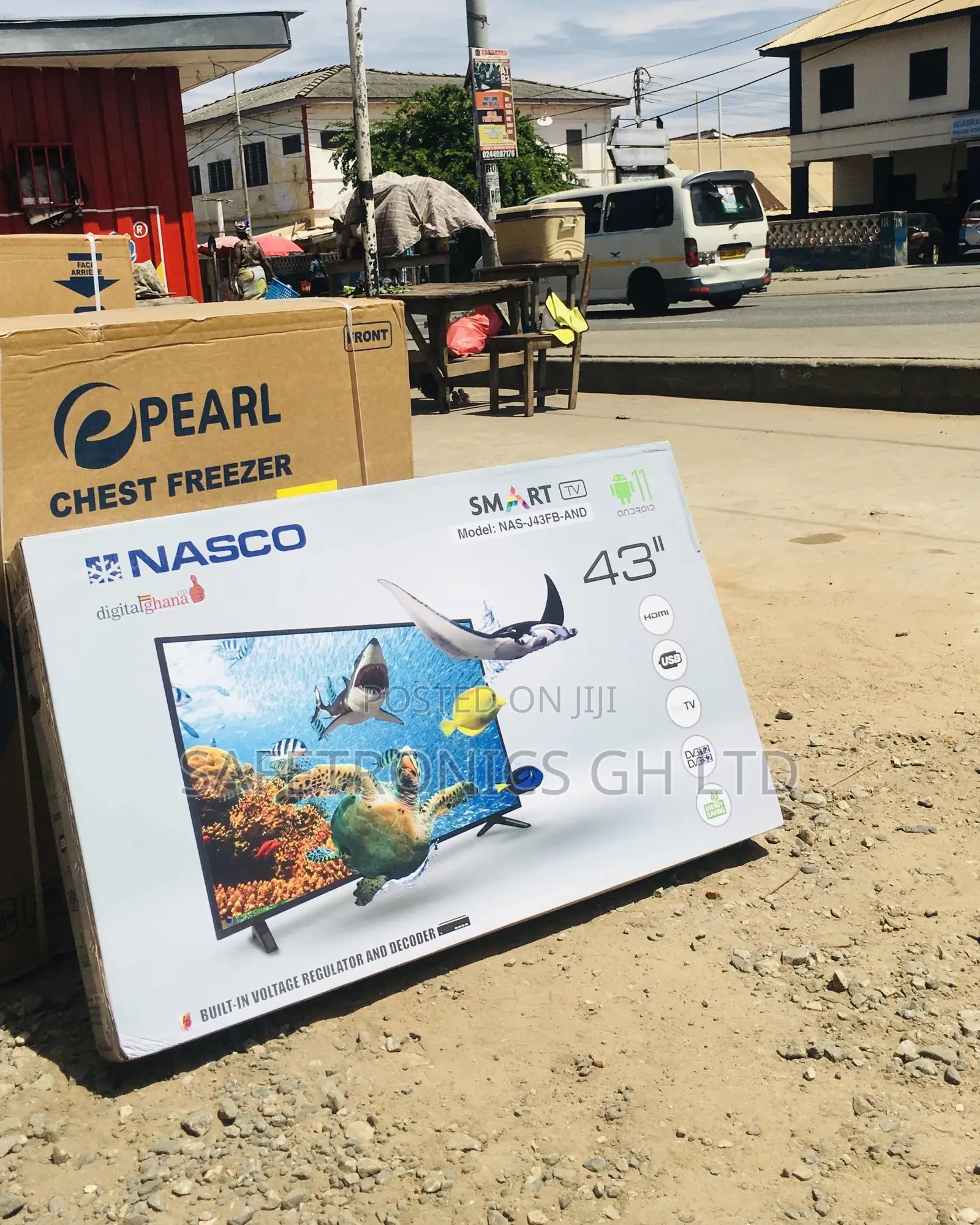 Smart Black Electric 43 Inches Glossy LED Nasco Tv