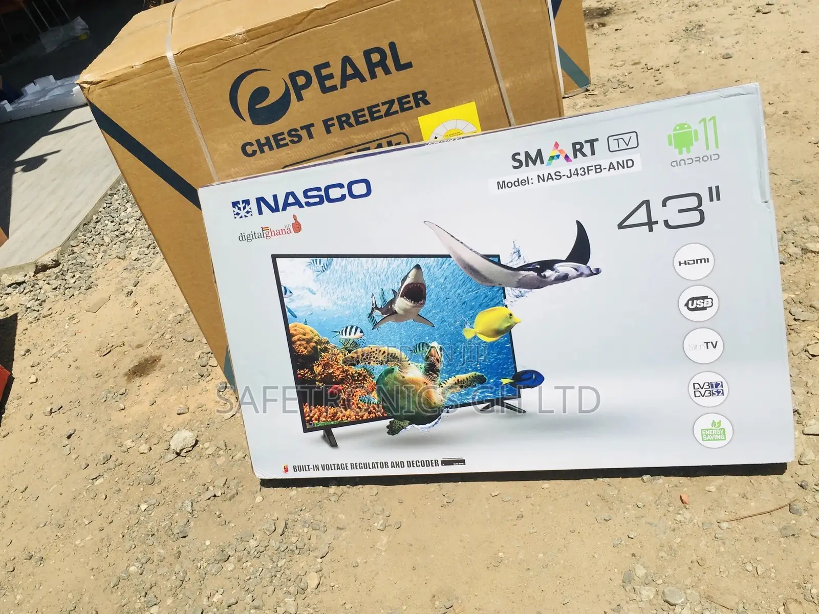 LED Black Glossy Nasco Smart Electric 43 Inches Tv