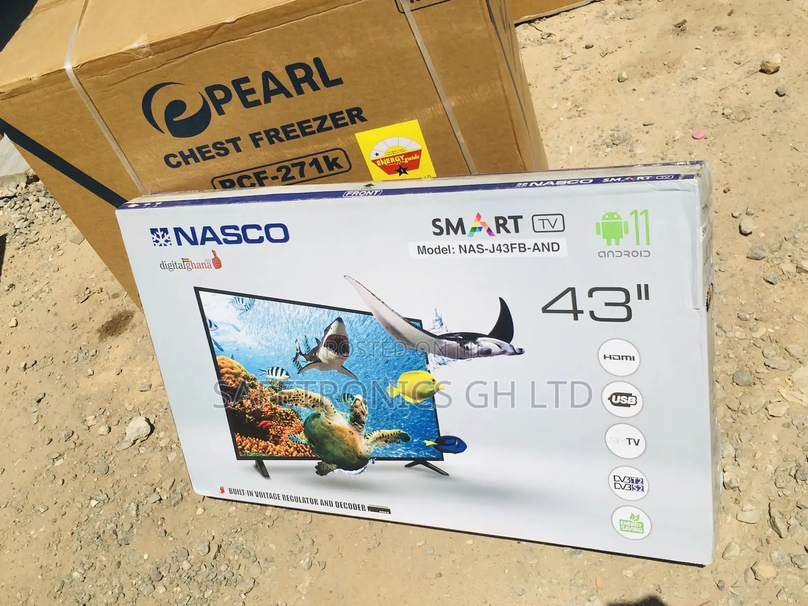 LED Black Glossy Nasco Smart Electric 43 Inches Tv