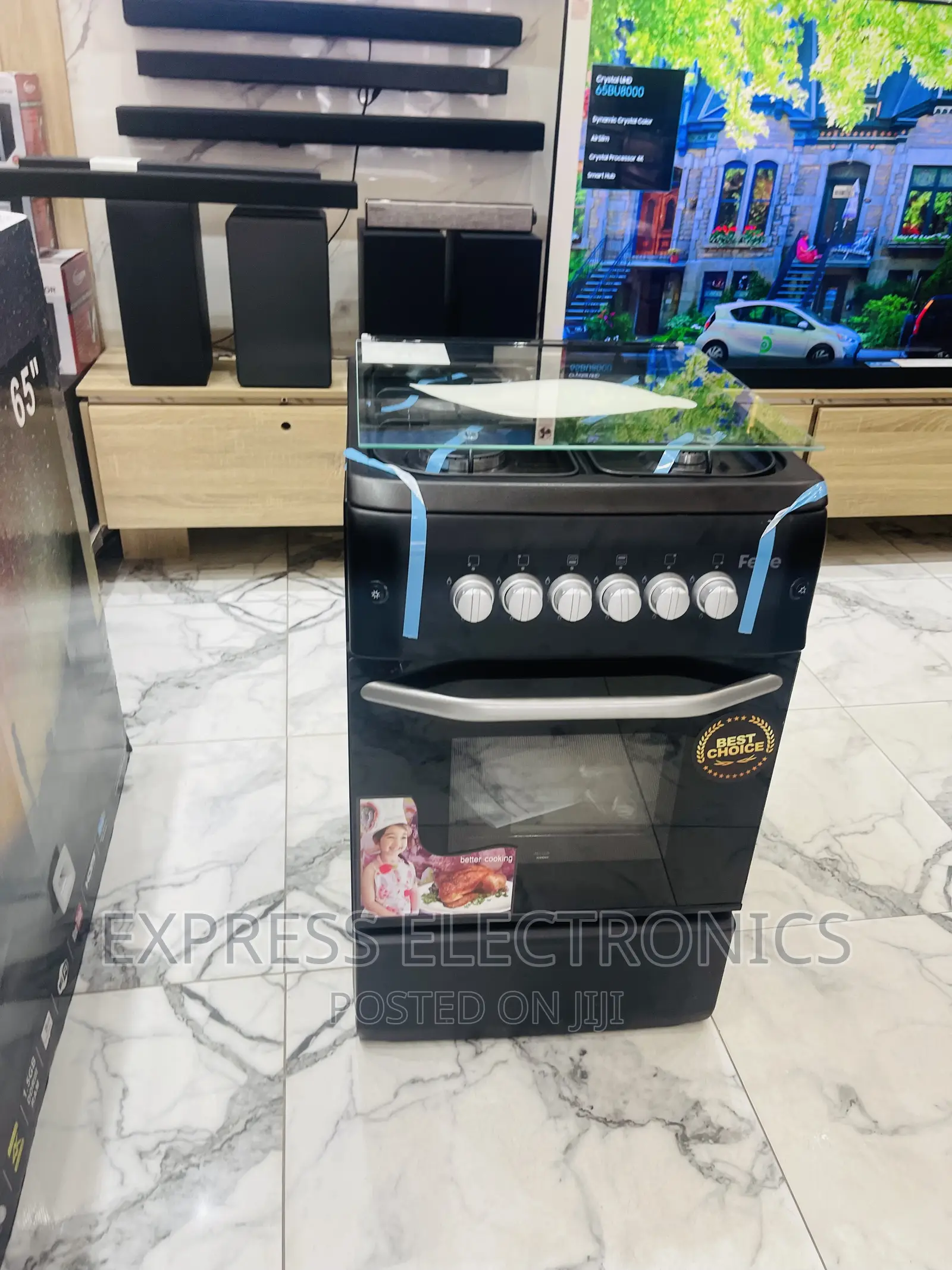 Stylish Design Black Ferre 50/55 Gas Cooker Oven 4burner