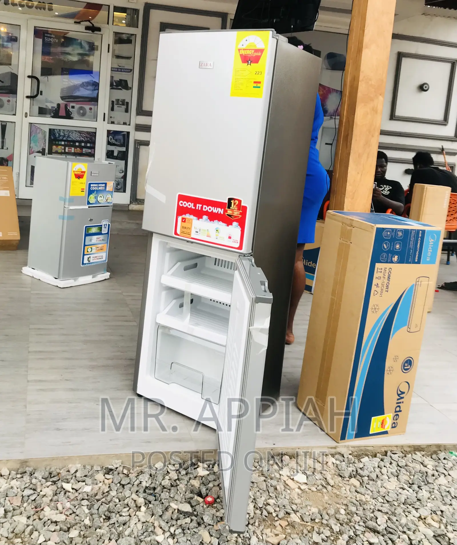 Extremely Cooling Zara 240bf 2 Door Electric Fridge,Gray.
