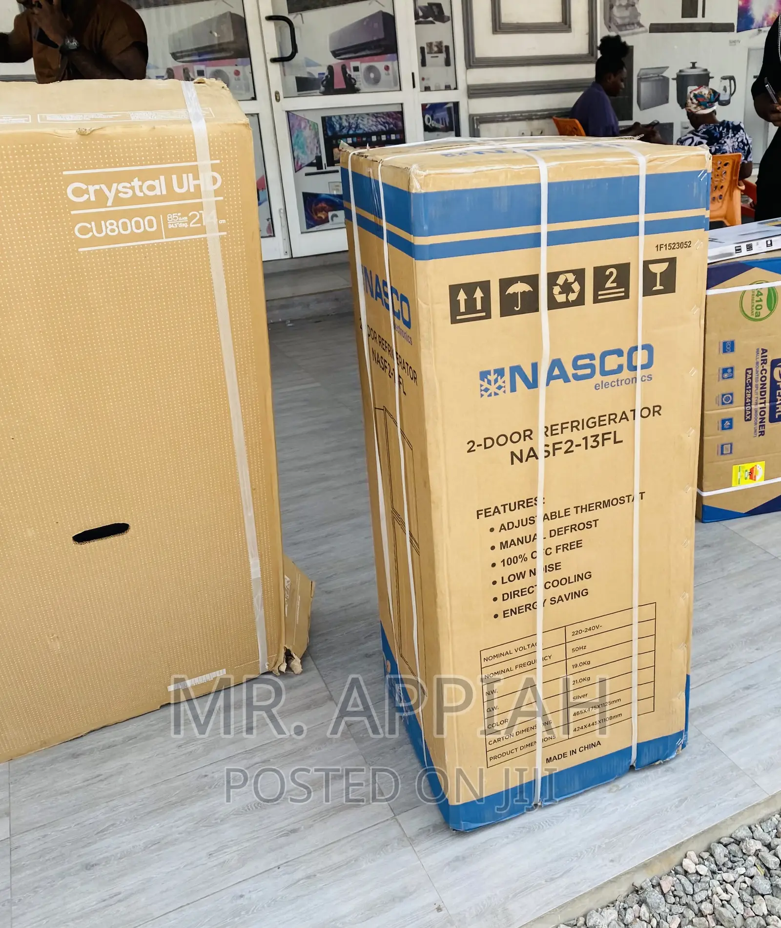 Sealed in Box NascoNasf2-13fl 2 Door Electric Fridge,Silver