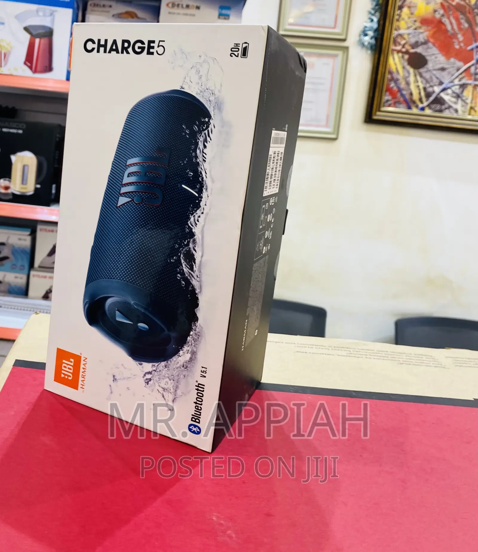 Durable JBL Charge 5 Waterproof Bluetooth Speaker,Blueblack