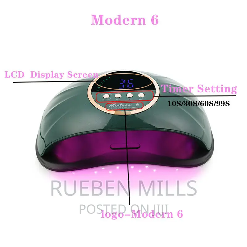 New Modern 6 UV LED Lamp Nails Dryer Machine Green