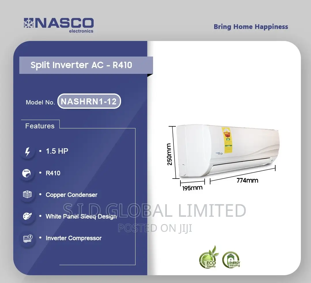 NASCO 1.5HP Inverter Split Air Conditioner ( NASHRN1-12)