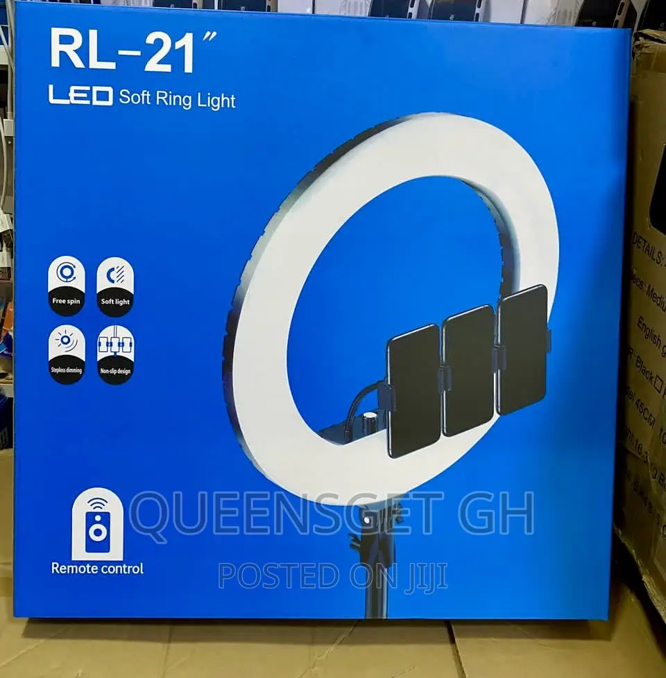 21 Inches Ring Light + Bag + 3 Holders + Stand + Remote