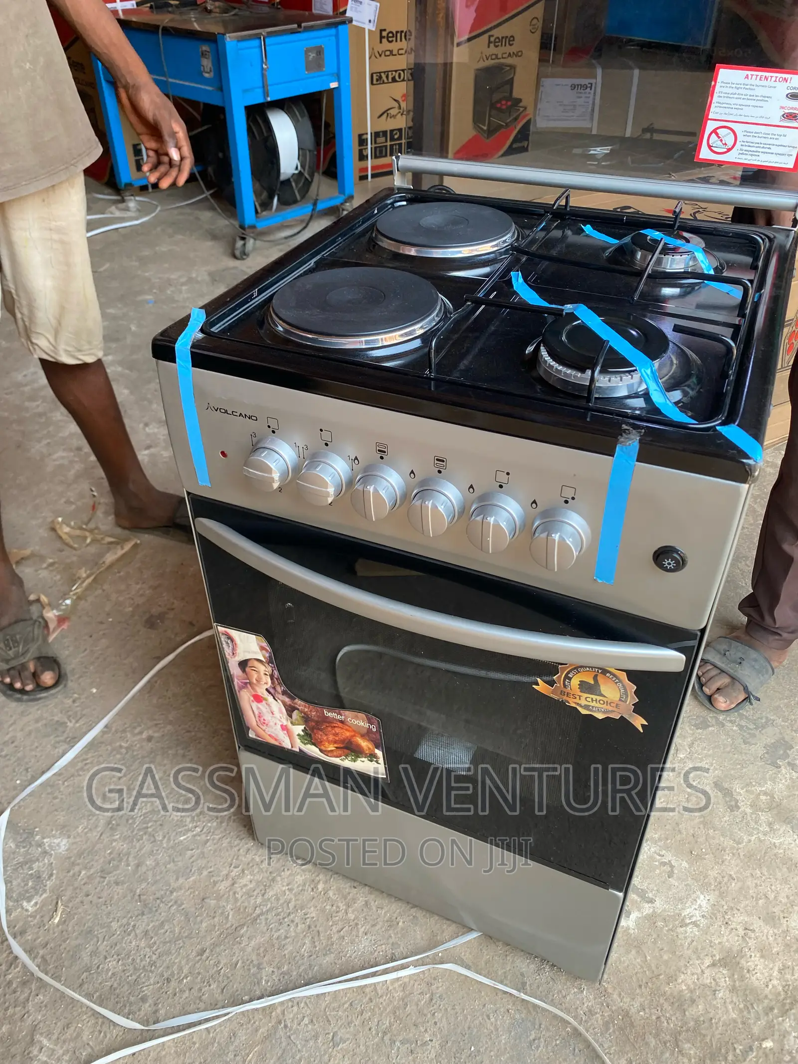 Volcano 2 Electric 2 Gas 50*50 Oven Grill Stove