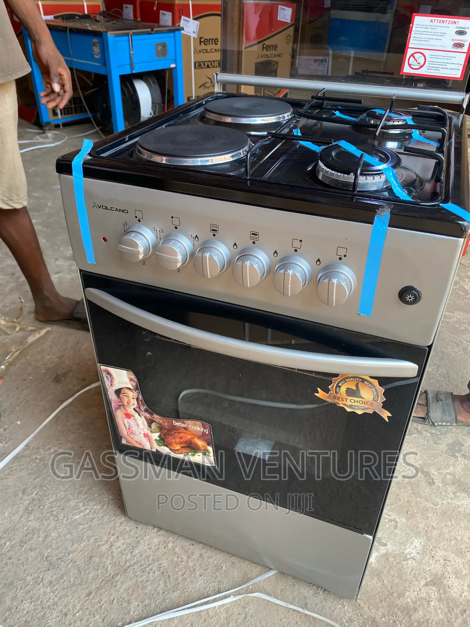 Volcano 2 Electric 2 Gas 50*50 Oven Grill Stove