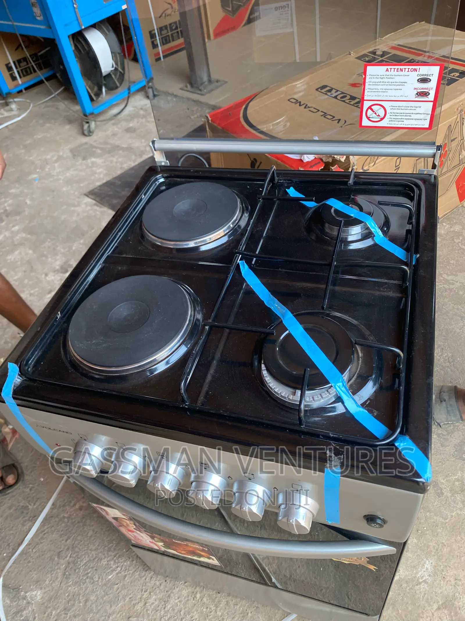 Volcano 2 Electric 2 Gas 50*50 Oven Grill Stove