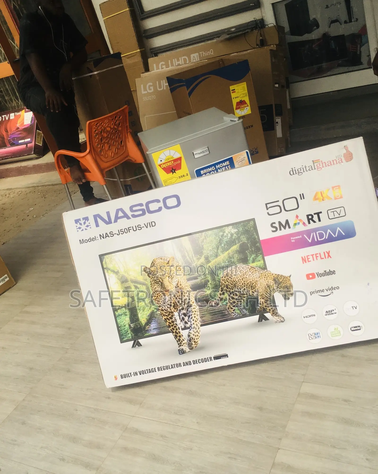 Glossy Led Black Electric Nasco 50 Inches Smart Tv