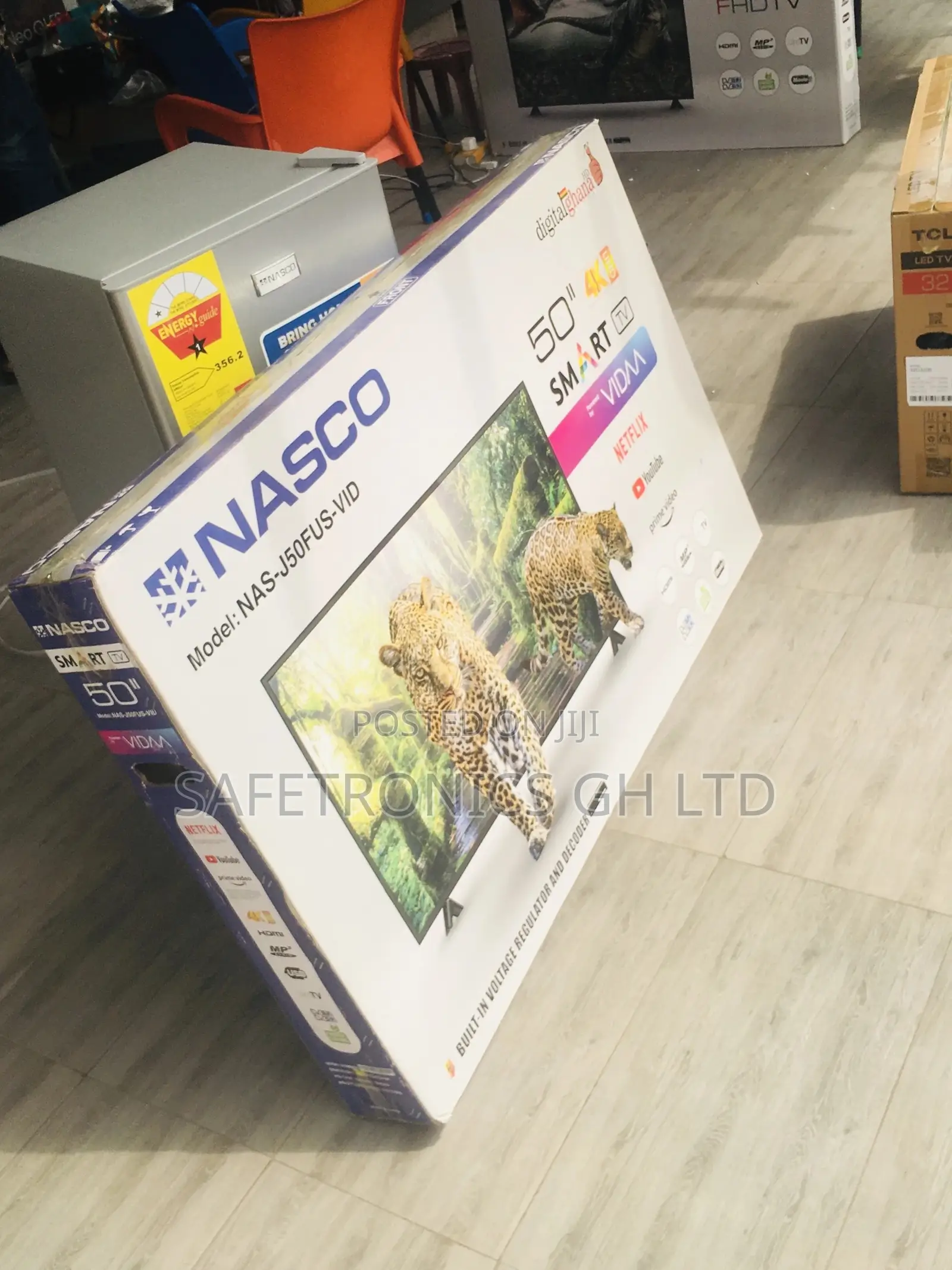 50 Inches Glossy Black Smart Nasco Electric Led Tv