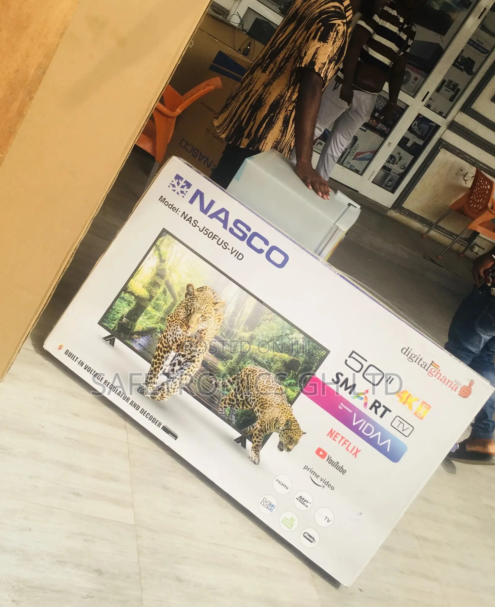 Led Glossy Nasco 50 Inches Smart Black Electric Tv