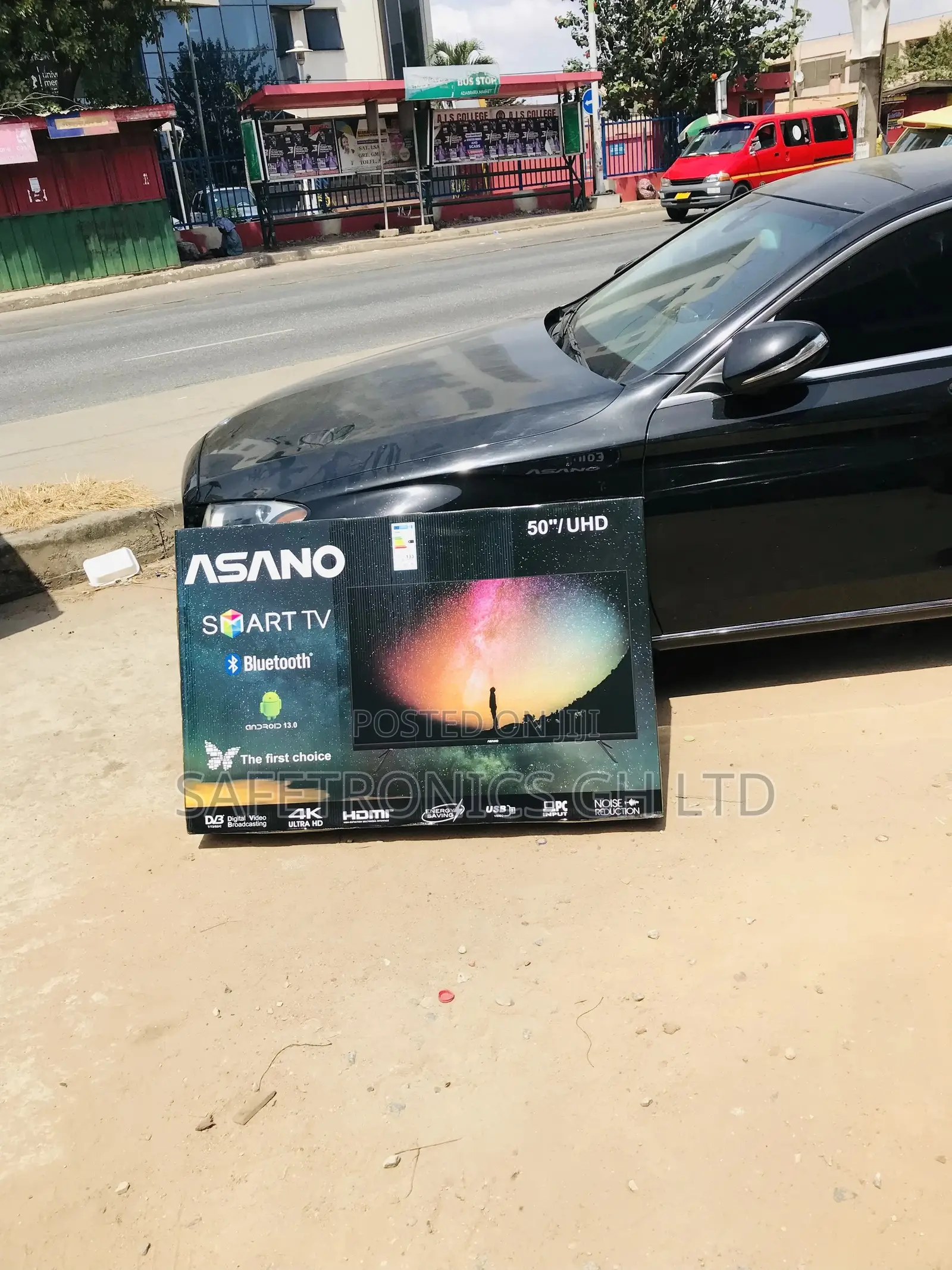 Glossy Electric Asano Black Smart 50 Inches Led UHD Tv