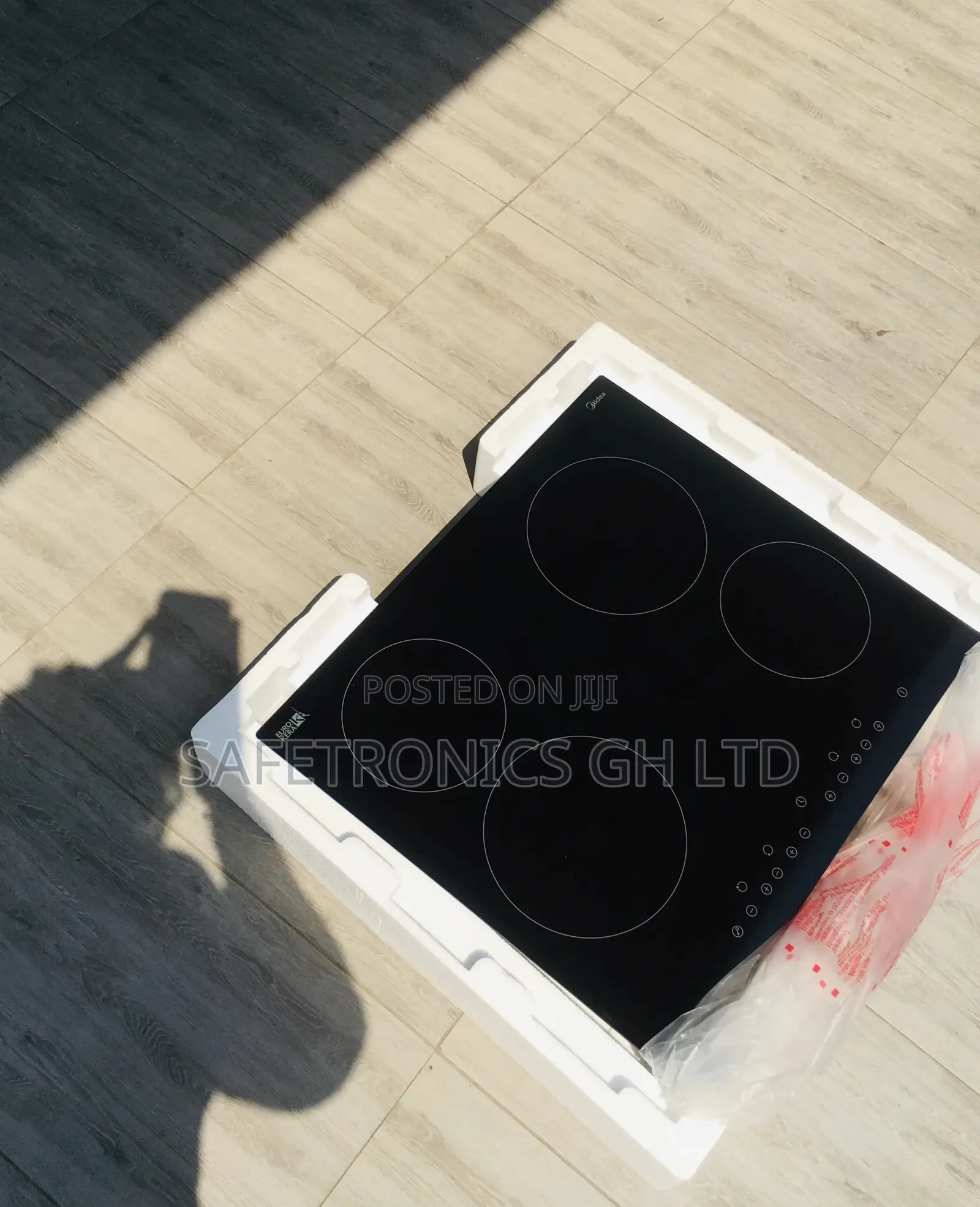 Purchase Electric Midea Black Glass 4 Hobs Cooker Range