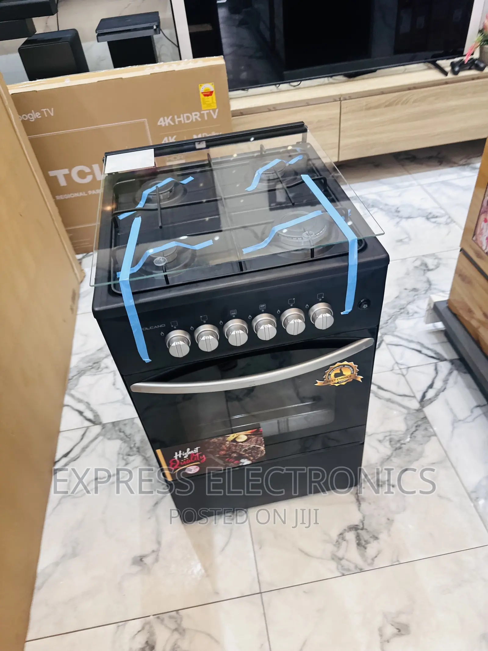 High Quality 50/50 Gas Cooker Oven 4burner Volcano.