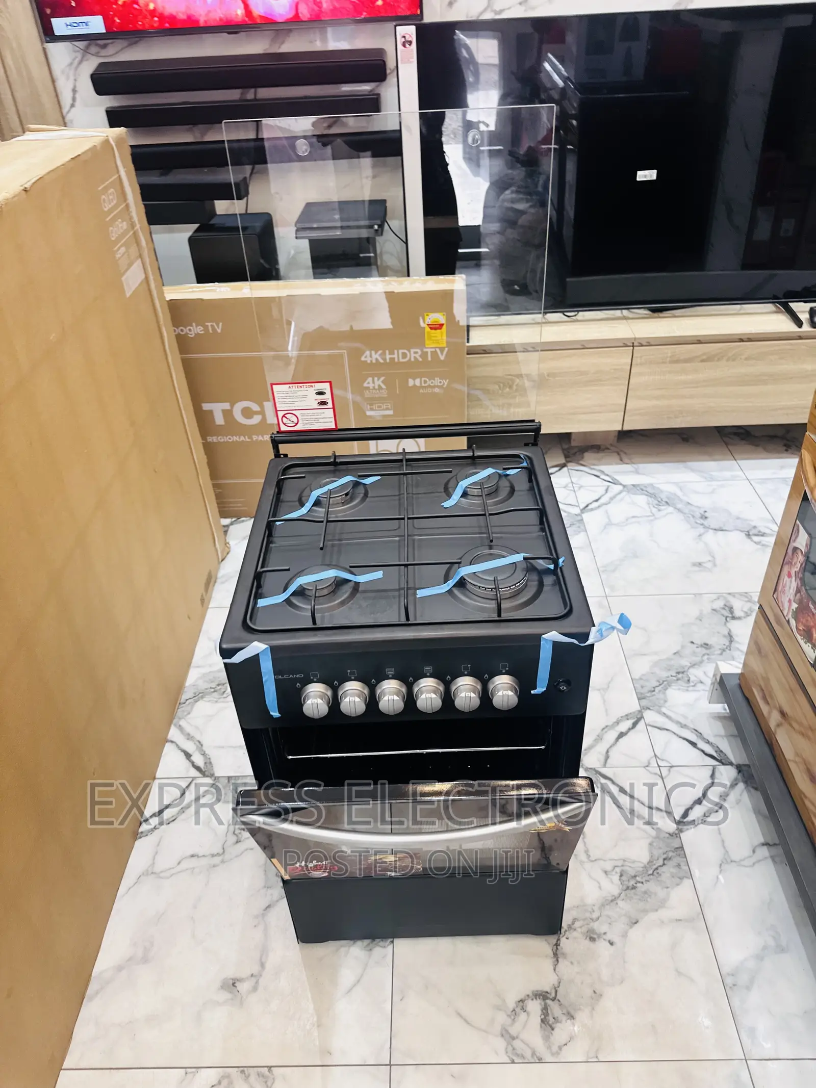 Durable Black Stainless Steel Gas Cooker 4burne 50/50