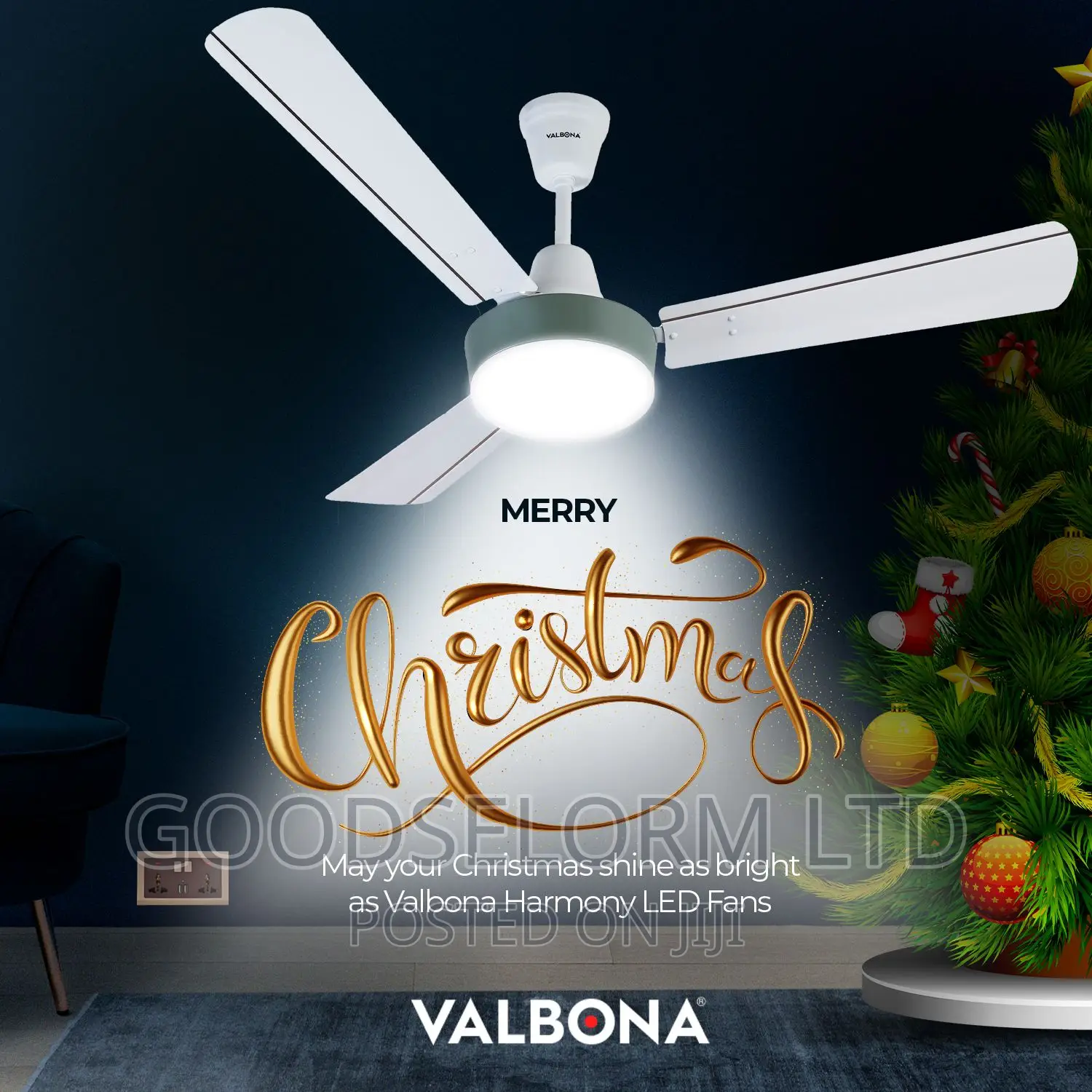 Harmony Ceiling Fan With 12W Led Lights