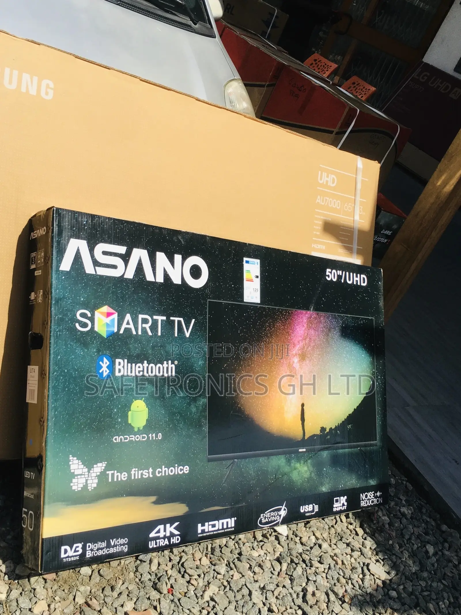 Asano Black 50 Inches Glossy Led Electric Smart UHD Tv