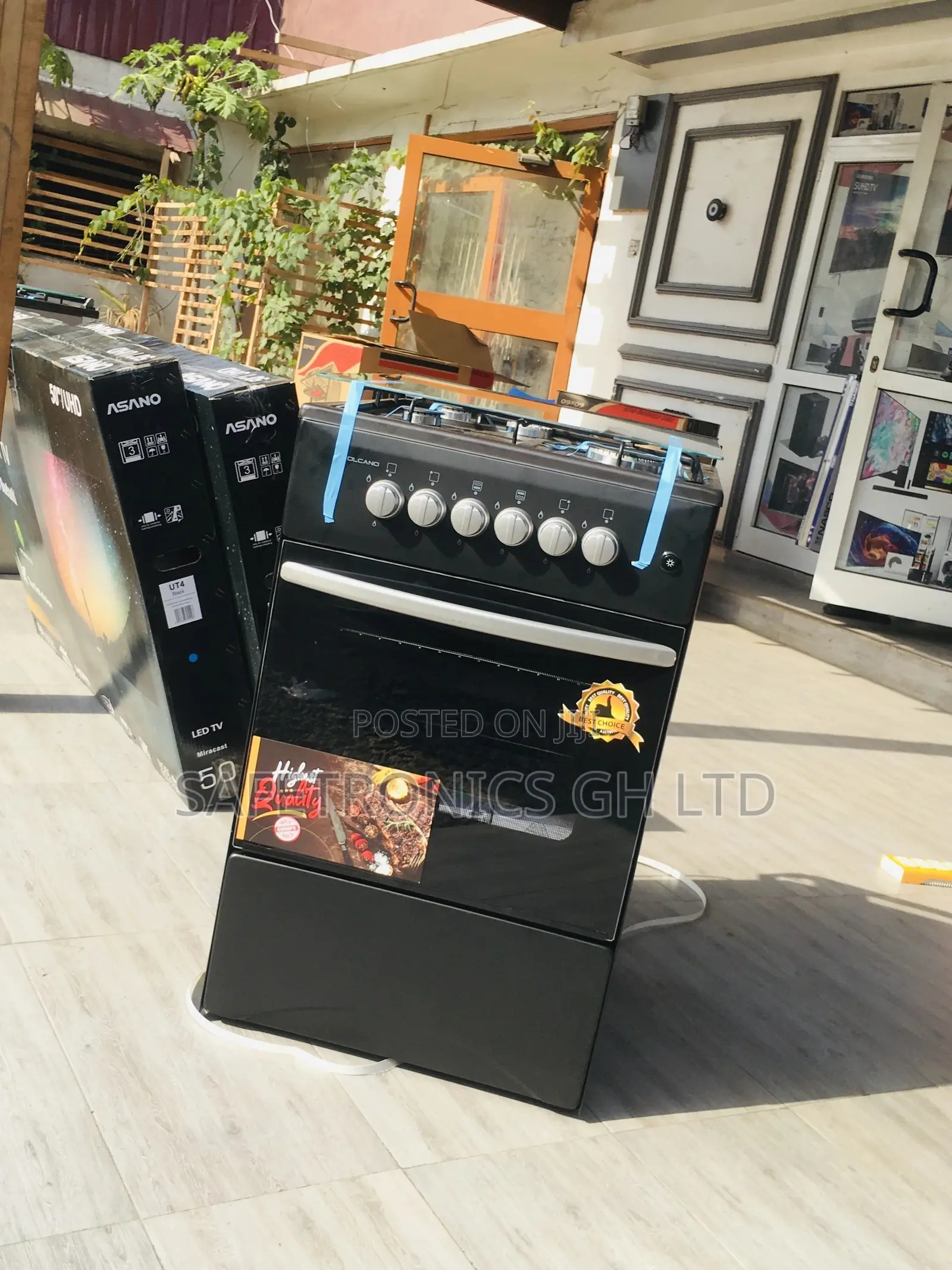 Black Volcano 4 Gas 50x50 Cooker Oven With Grill