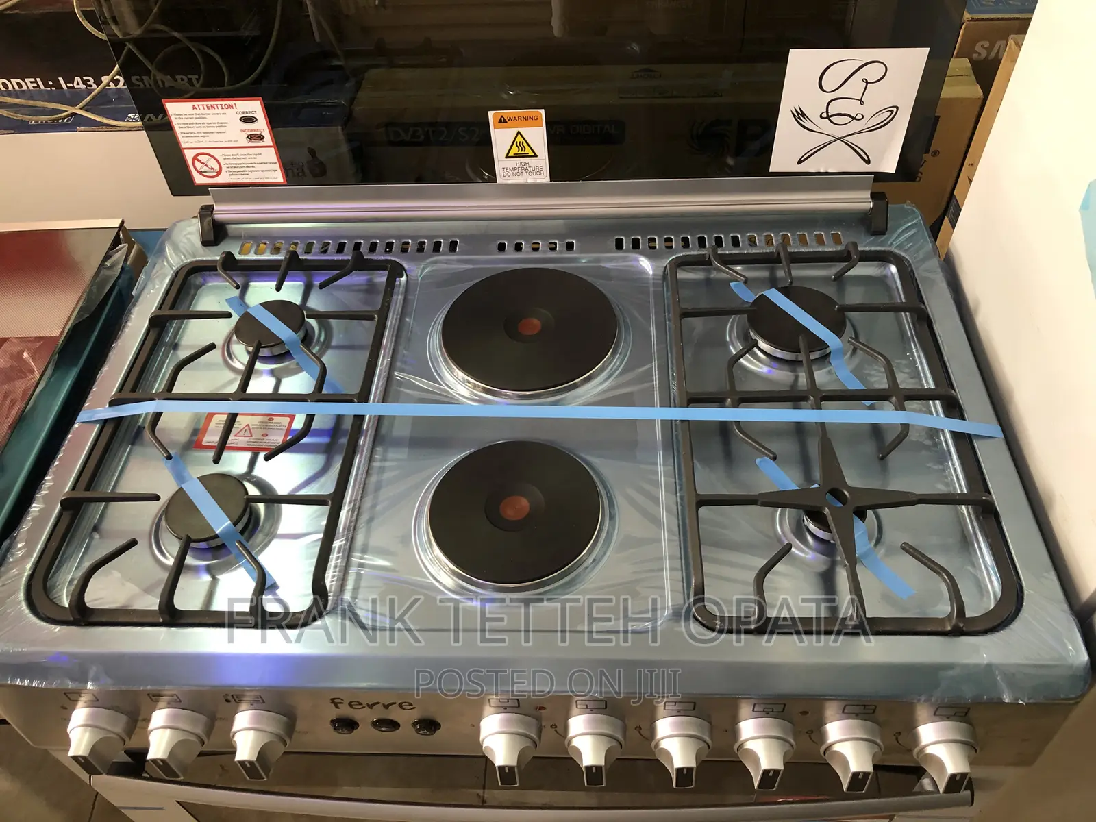 Ferre 60x90 Stove, 4 Gas 2 Electric Hot Plate