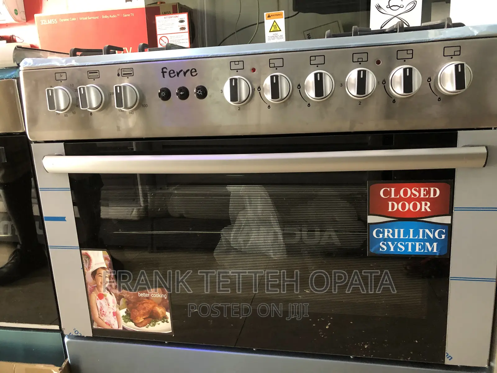 Ferre 60x90 Stove, 4 Gas 2 Electric Hot Plate