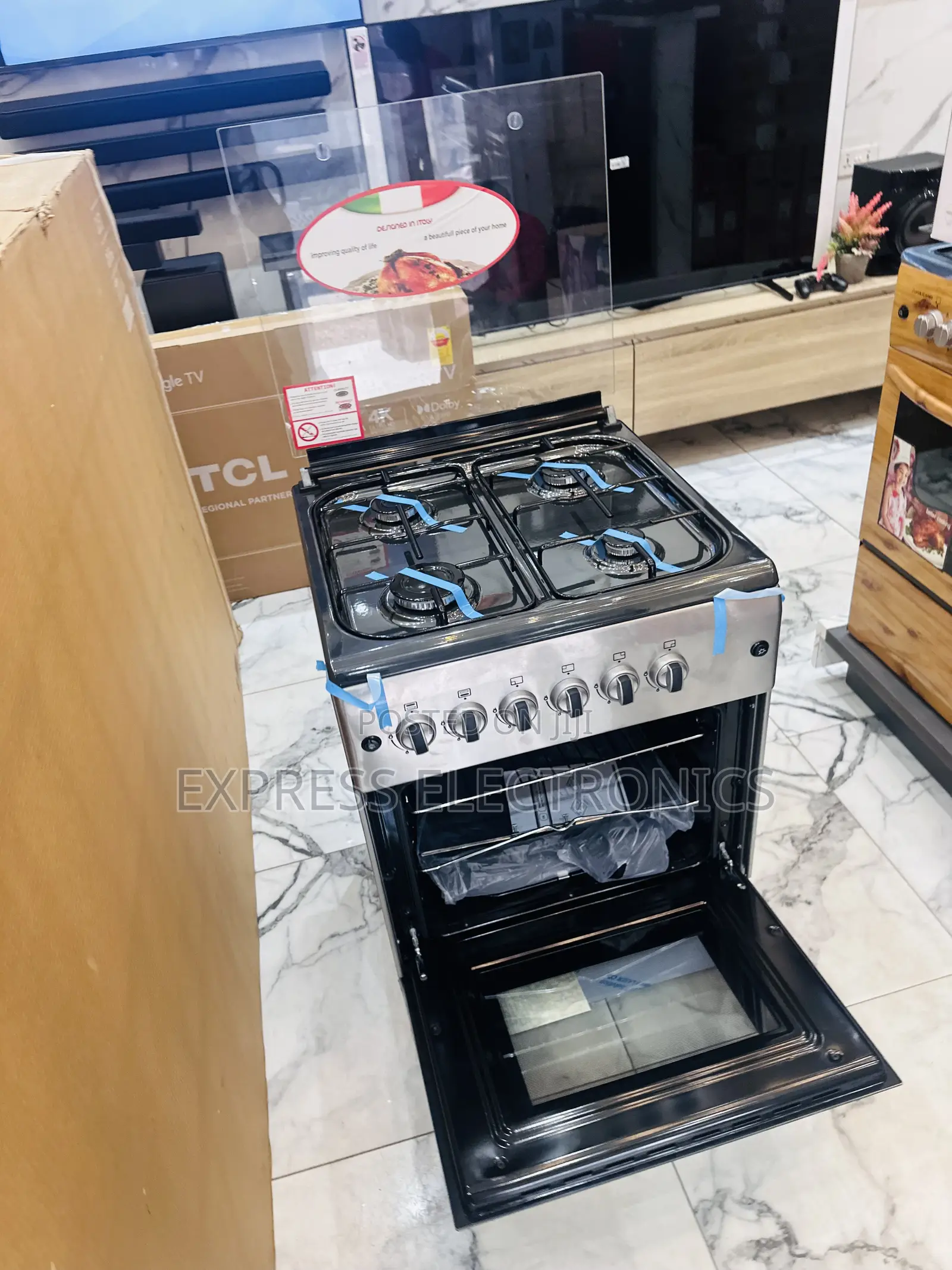 Powerful Gas Cooker Oven Rotisserie 4burner 50/60
