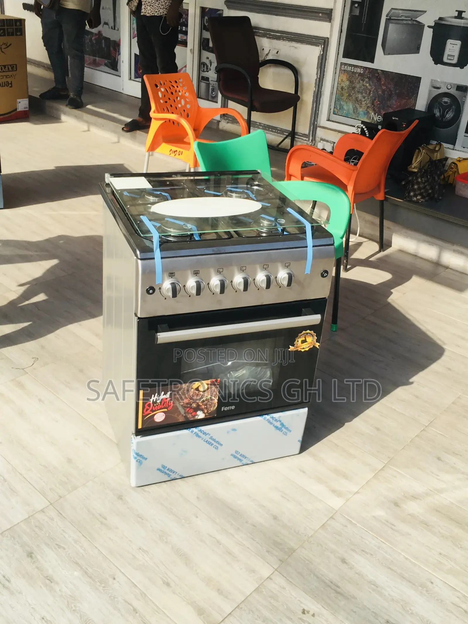 Ferre 4 Gas Cooker Oven With Grill 60x60 Gray New Line
