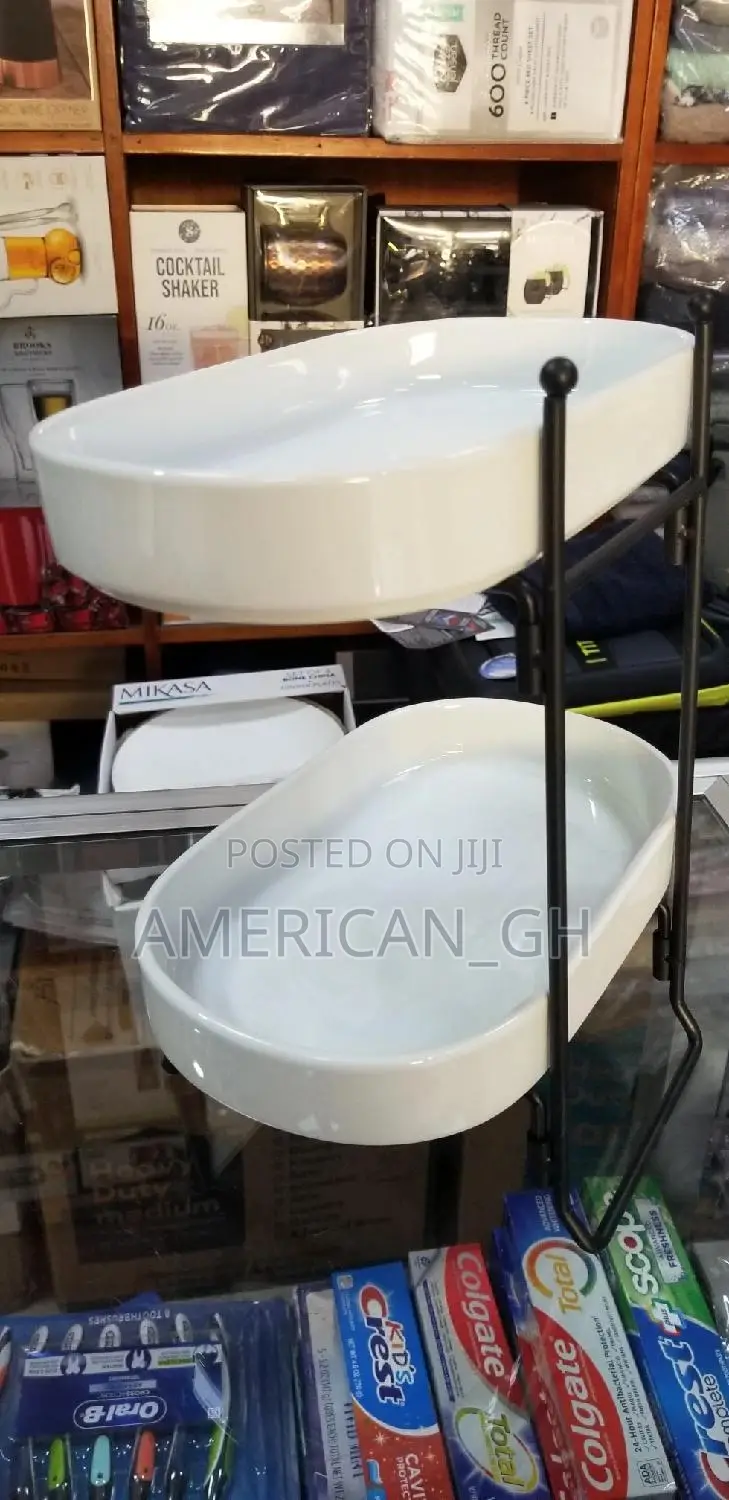 Denmark Tools for Cooks 3pc Porcelain 2-Tier Serving Set