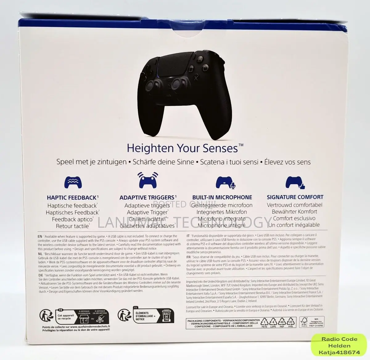 Sony Playstation 5 (PS5) Black Sony Controller