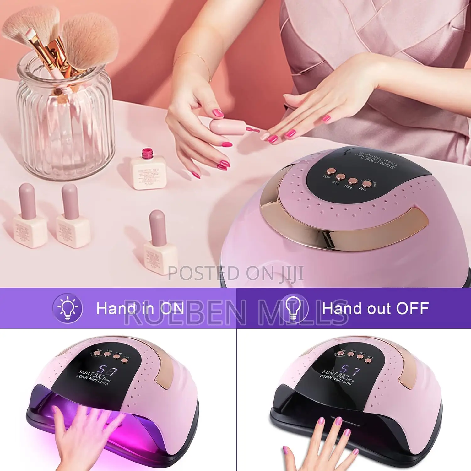 60 Leds Detachable Base Sun S2 Pro 2 in 1 UV LED Nails Dryer