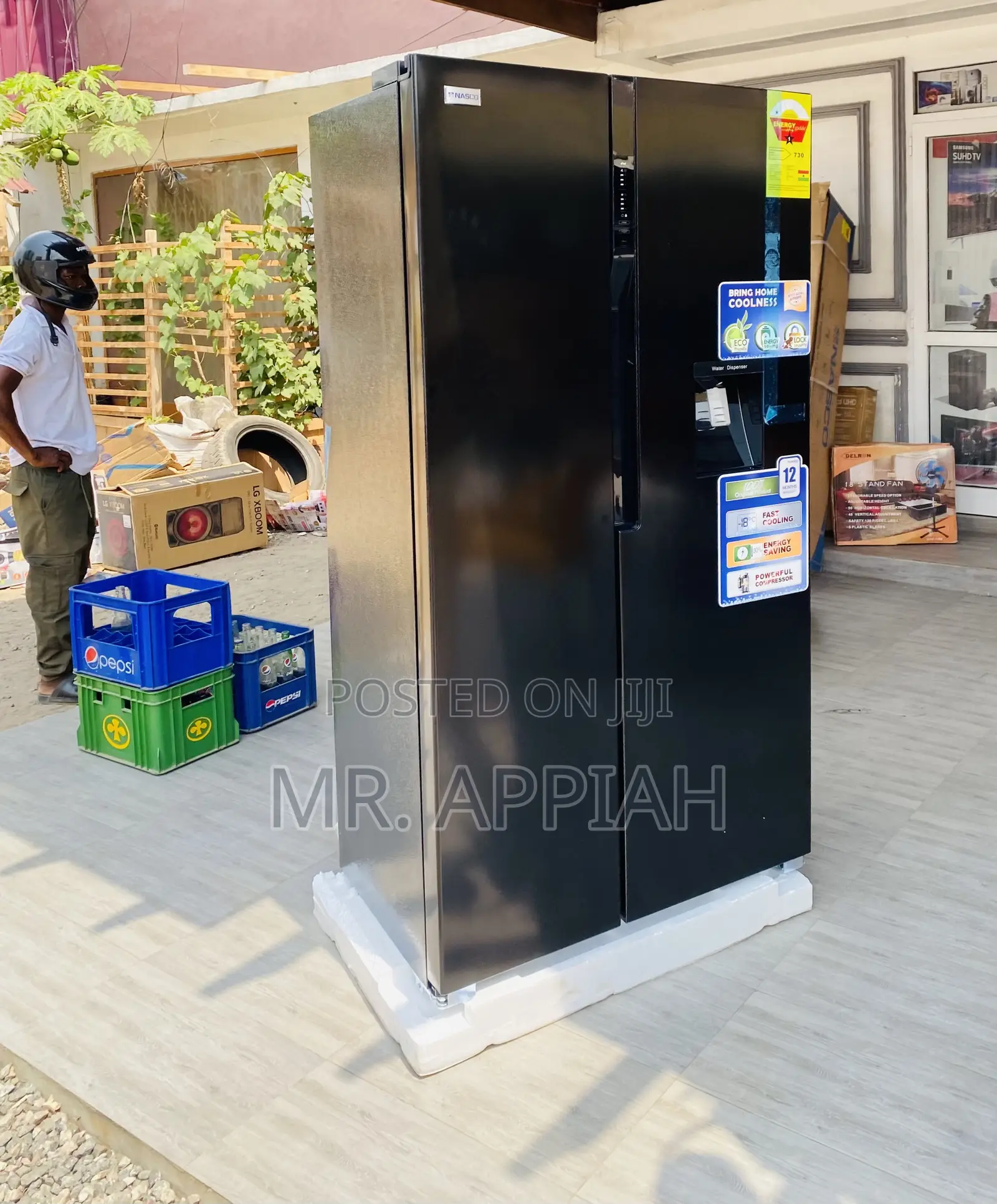 AdorableNasco(Black)Nassb2-64s Side by Side Electric Fridge