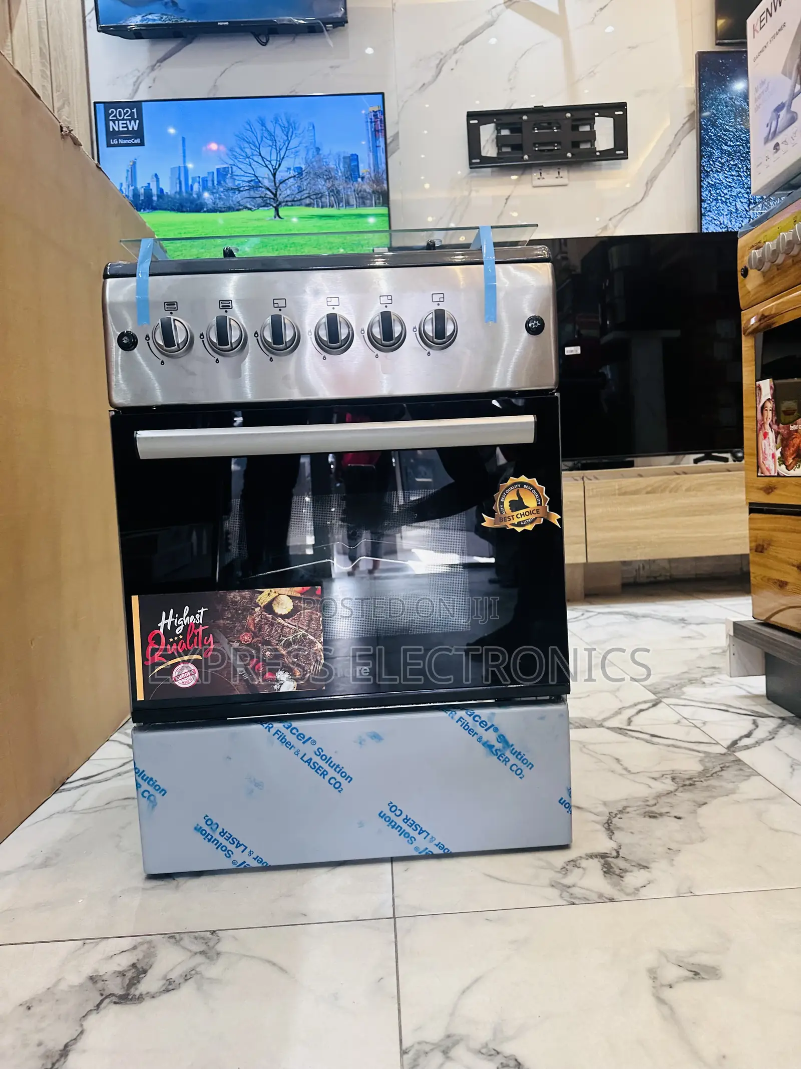 Extra Cooking  Ferre Sliver 4burner 60/60 Oven Rotisserie