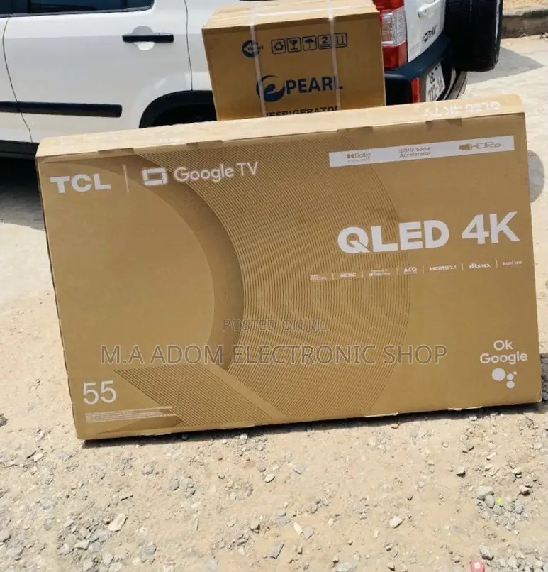 Elegant Black TCL 55c645 55 Inch Ultra HD Qled Google Tv.