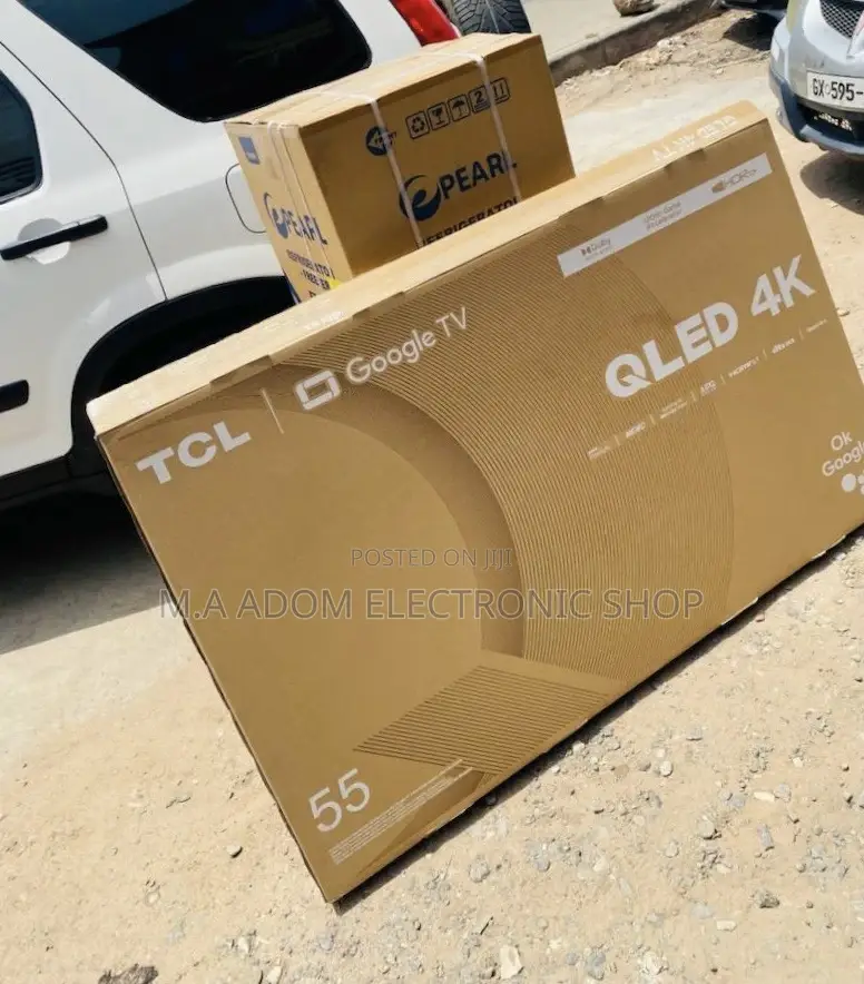 Elegant Black TCL 55c645 55 Inch Ultra HD Qled Google Tv.