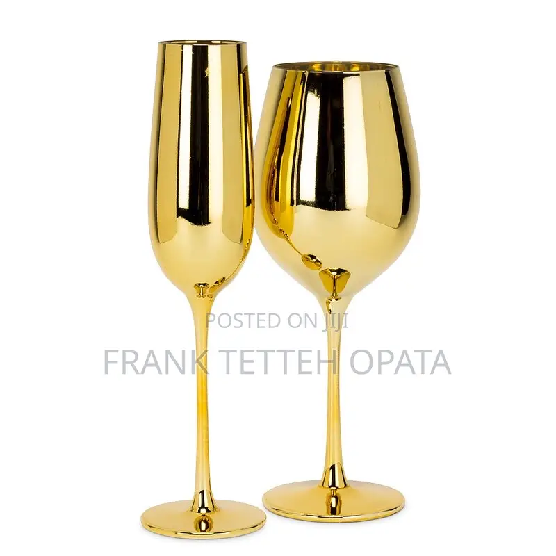 Golden 6pcs Wine Glasses