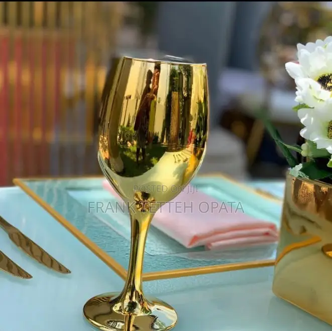 Golden 6pcs Wine Glasses