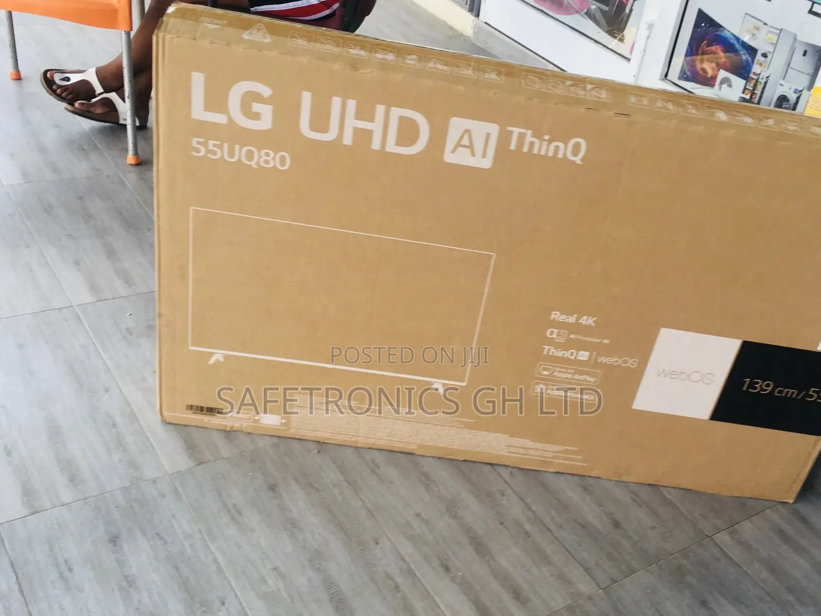 LG Electric Black Glossy Smart 55 Inches UQ80 UHD Tv