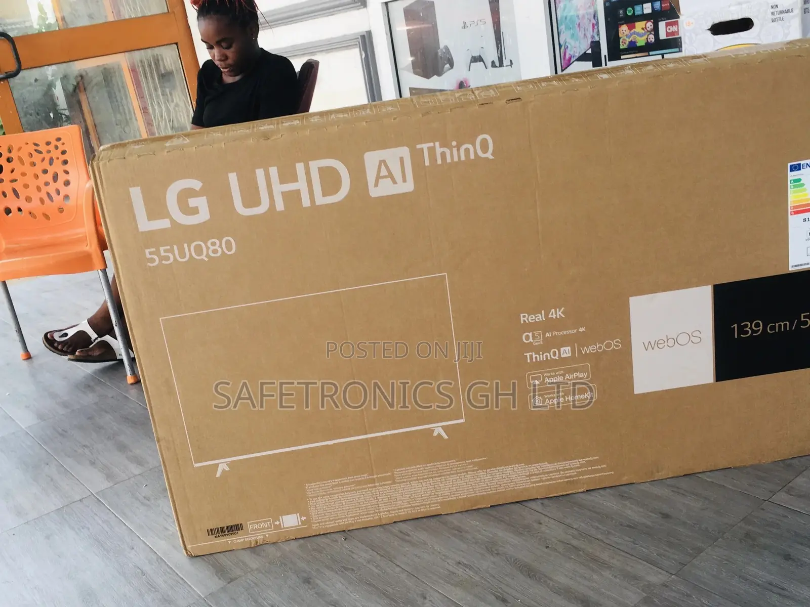 LG Electric Black Glossy Smart 55 Inches UQ80 UHD Tv