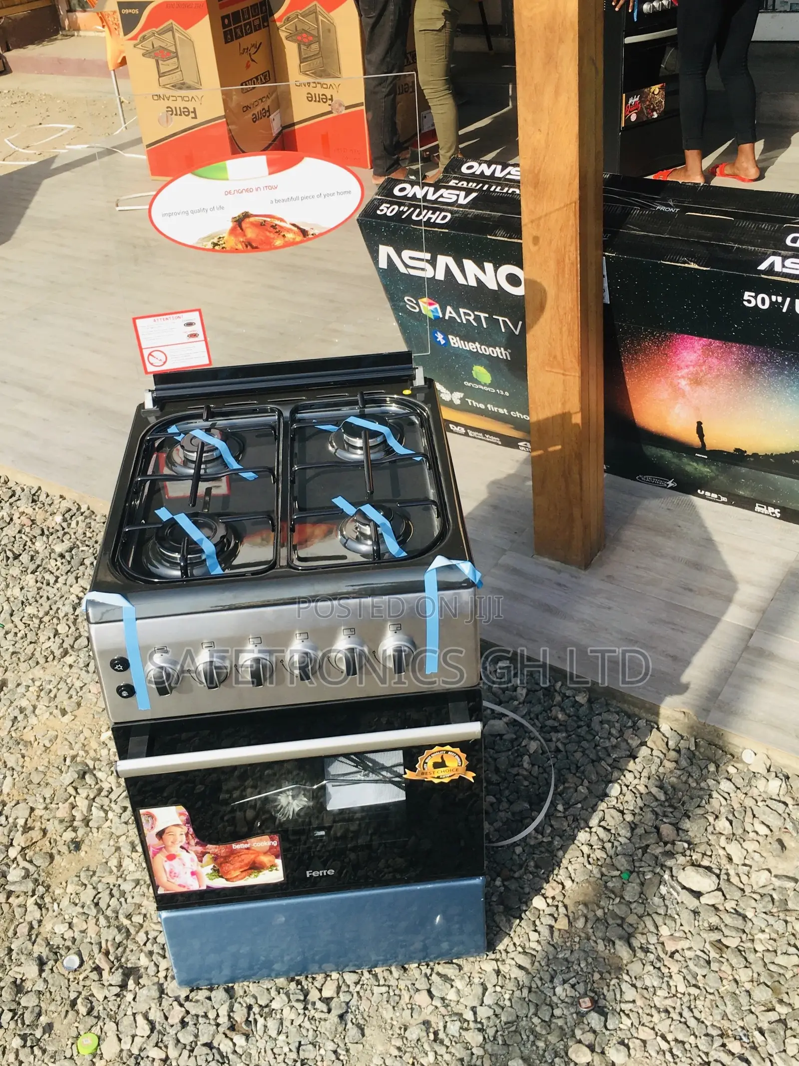 Gray Volcano 4 Gas Cooker Oven With Grill 50x60