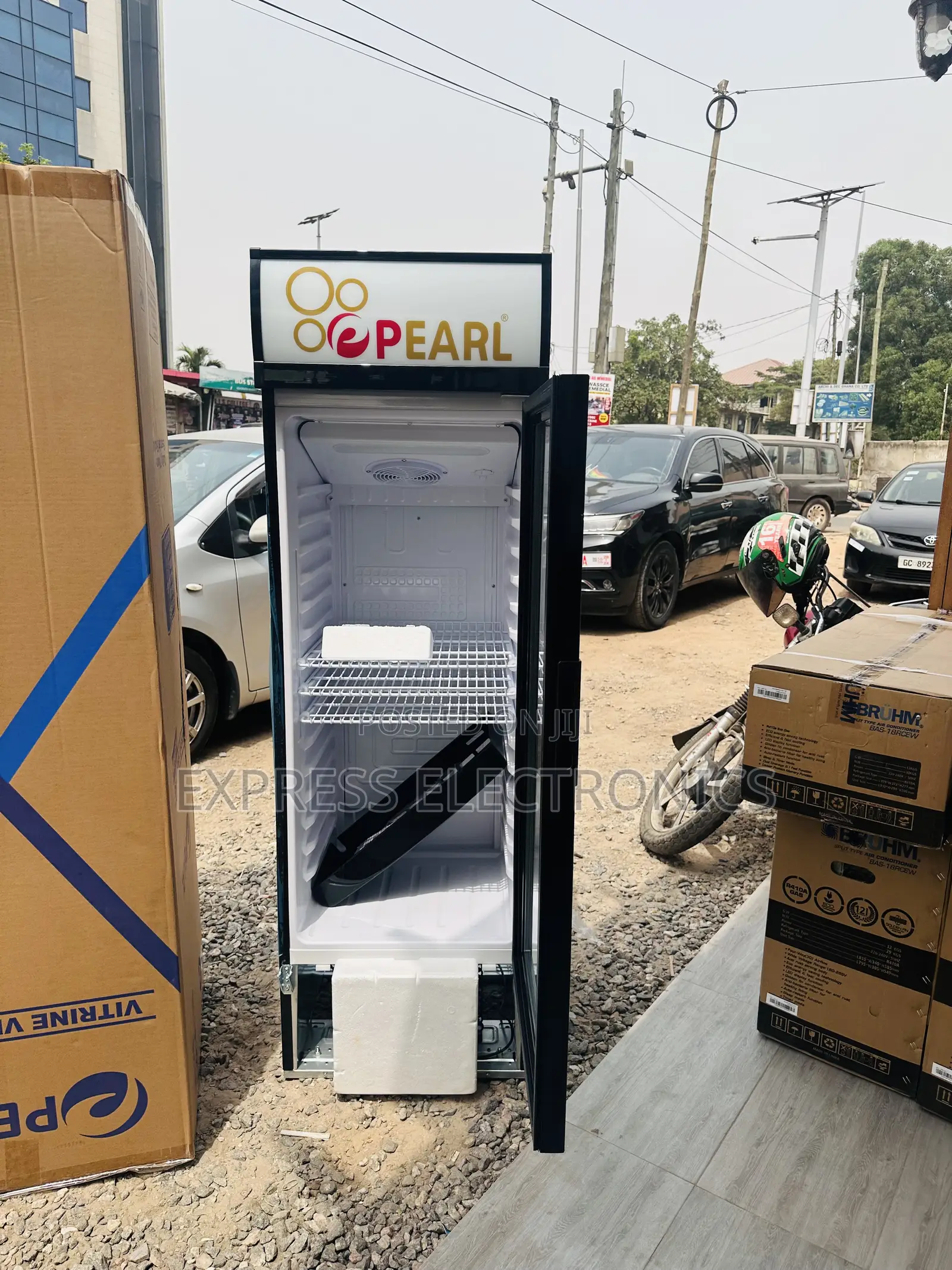 Vertical Display Fridge Pearl PVC -316-2b