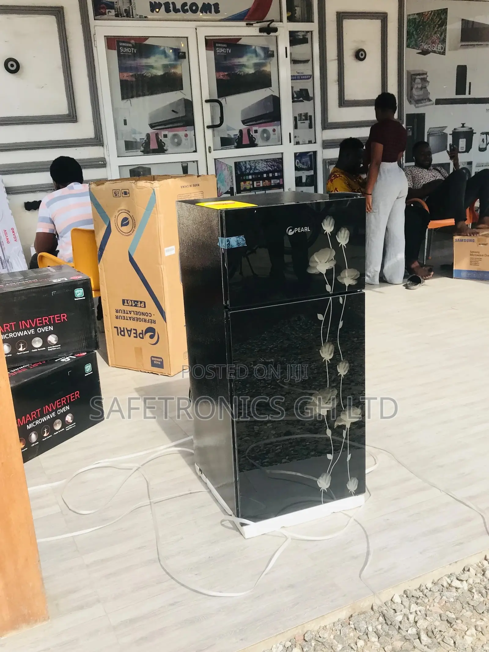 Topfreezer Black Glass PF-20T Pearl Doubledoor Fridge