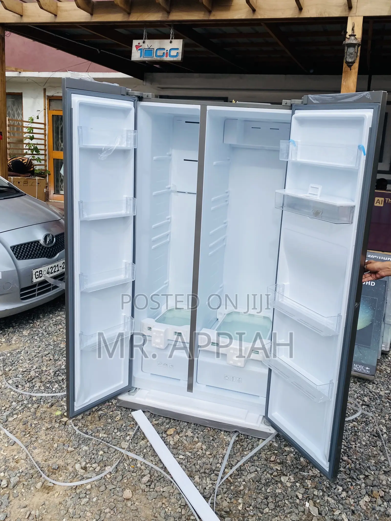 Shop Classic TCL-P520SBN Side by Side Electric Fridge,Gray.